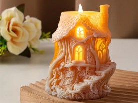 Molde silicona vela casita del bosque